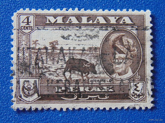 Малайские штаты 1957 г. Штат Перак .Султан  и буйвол.