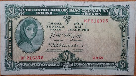 Ирландия 1 фунт 1959г. Pic 56d