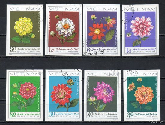 Цветы Вьетнам 1982 год б/з серия из 8 марок