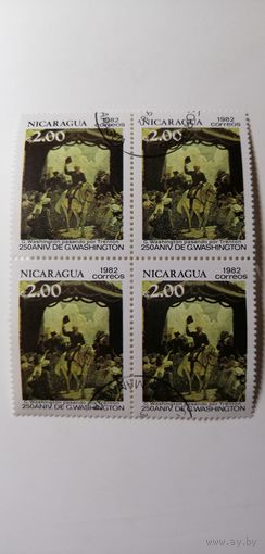 Никарагуа 1982. 250-летию со дня рождения Джорджа Вашингтона 1732-1799. Квартблок