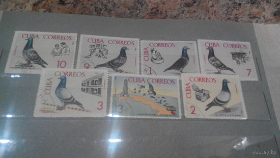 Марки Куба фауна птицы голуби
