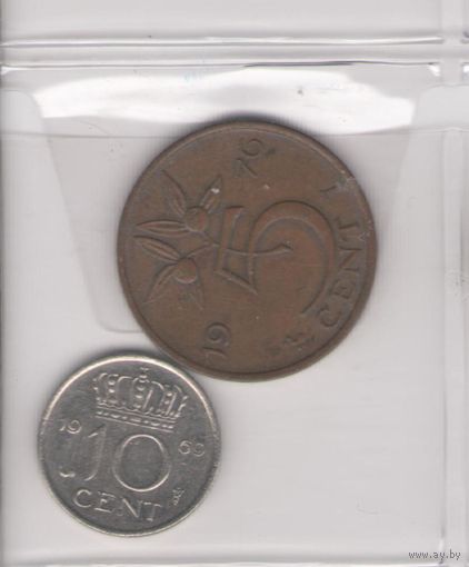 5 центов 1976 и 10 центов 1969 Нидерланды. Возможен обмен