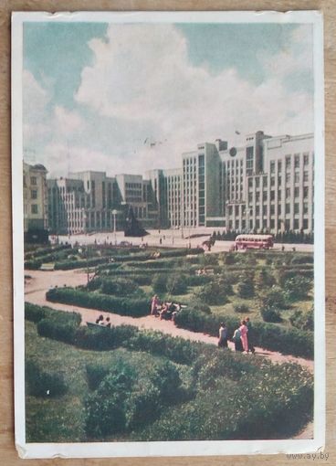 Минск. Площадь им. В.И.Ленина. 1956 г. Чистая.