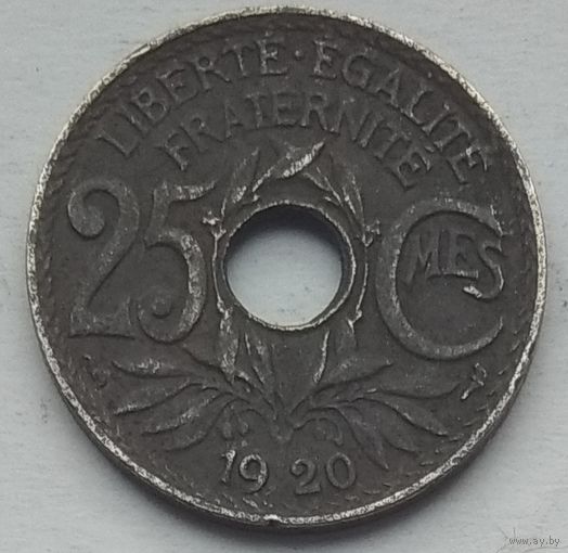 Франция 25 сантимов 1920 г.