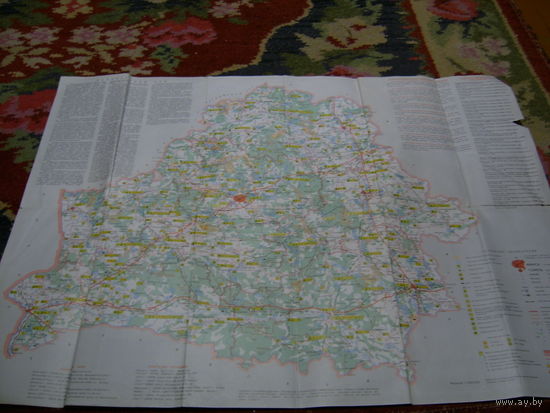 Карта Беларуси 1988 год