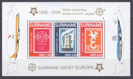 2006 Суринам 2028-2030/B100 50 лет первым маркам Европа Септ 11,00 евро