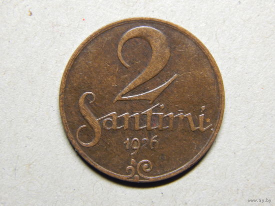 Латвия 2 сантима 1926г.