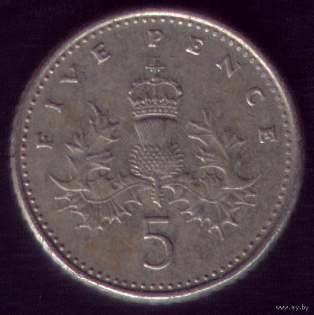 5 пенсов 1991 год Великобритания