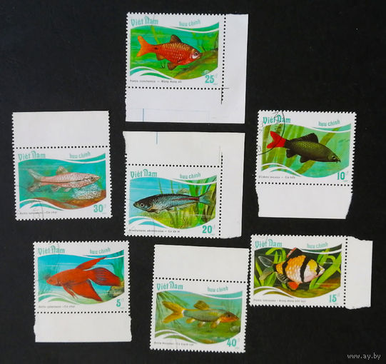 Вьетнам 1987 г. Аквариумные рыбы. Фауна, полная серия из 7 марок #0055-Ф1P12