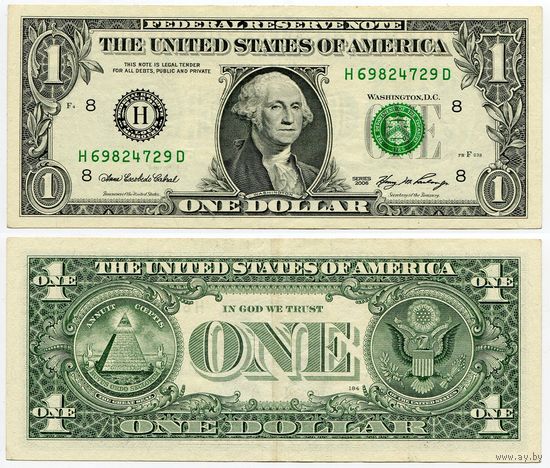 США. 1 доллар (образца 2006 года, H, Миссури, P523)