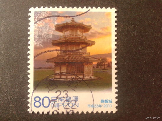 Япония 2011 башня, марка из блока