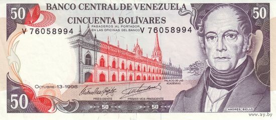 Венесуэла 50 боливаров образца 1998 года UNC p65q