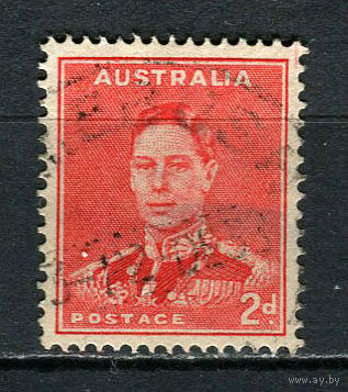 Австралия - 1937/1949 - Король Георг VI 2Р - [Mi.142C] - 1 марка. Гашеная.  (Лот 9EX)-T25P1