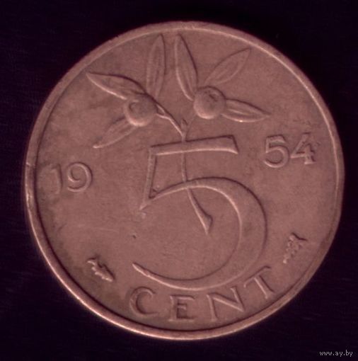 5 центов 1954 год Нидерланды