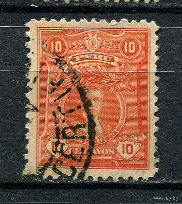 Перу - 1925/1929 - Аугусто Легия 10C - [Mi.206A] - 1 марка. Гашеная.  (Лот 103BY)