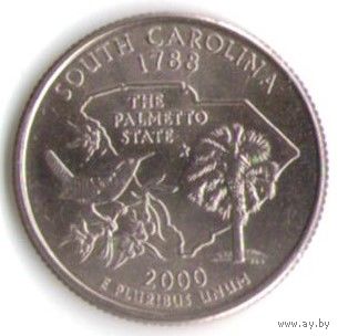 25 центов 2000 г. Южная Каролина серия Штаты и Территории Двор Р _UNC