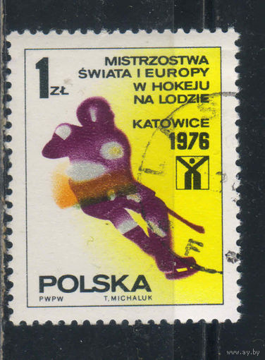 Польша ПНР 1976 Чемпионат мира и Европы по хоккею с шайбой в Катовице #2439