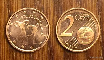 Кипр, 2 цента /евроцента/ 2008 AU