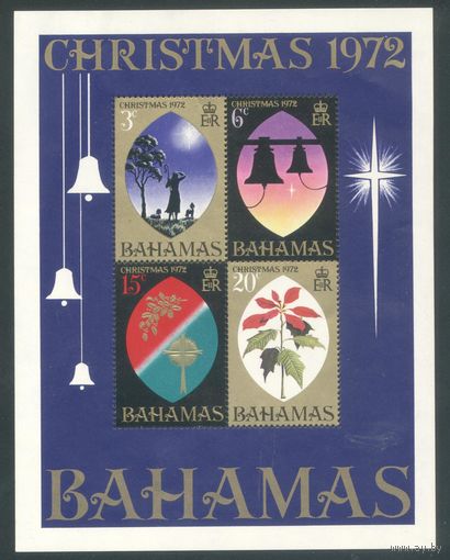 Багамы 1972 блок Рождество флора фауна религия гербы **