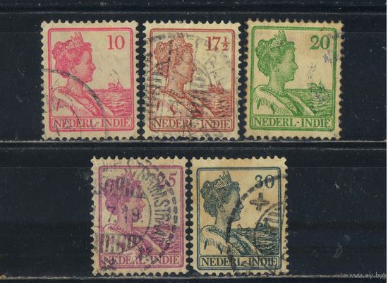 NL Колонии Нидерландская Индия 1913 Вильгельмина Стандарт #115,117-8,120-1