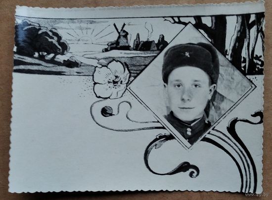 Фотопамять солдата 1955 г. 8.5х11.5 см
