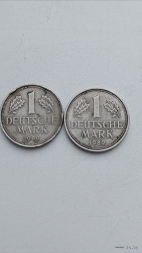 Германия. 1 марка 1989 года.D.G.