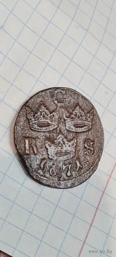 Монета Швеция 1671 год