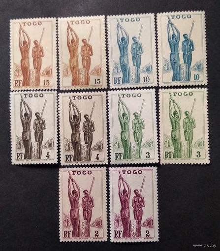 ФРАНЦИЯ. ТОГО\578фе\ 1941-1942 этнография. 2типа бумаги MNH\MH-2шт