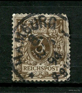 Рейх - 1889/1900 - Цифры 3Pf - [Mi.45] - 1 марка. Гашеная.  (Лот 111BY)