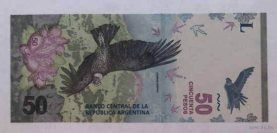 50 песо 2018 год UNC (Андский кондор)