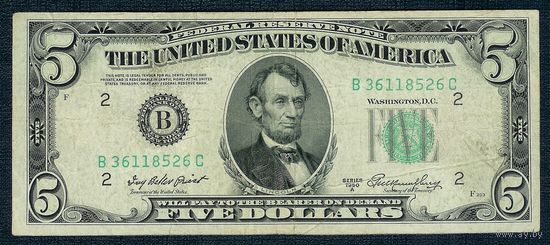 США 5 долларов 1950 год. (Нью-Йорк)