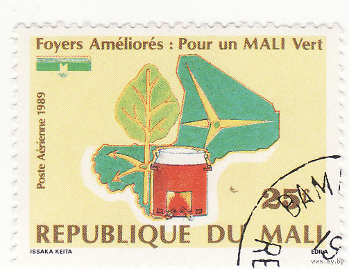 Карта Мали, Печь, Дерево 1989 год