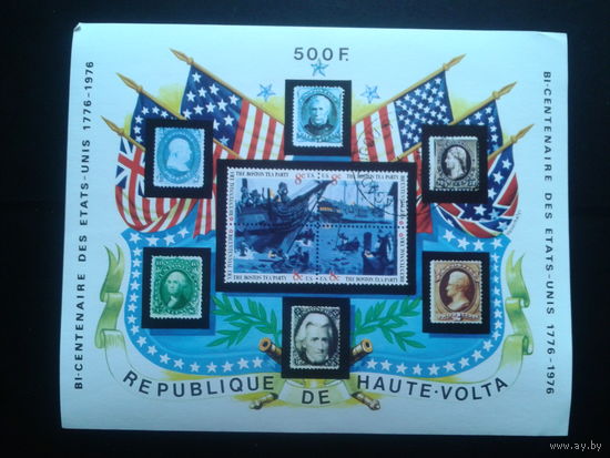 Верхняя Вольта 1976 200 лет США, марки в марке Блок