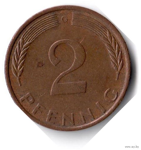 Германия. 2 пфеннига. 1971 G