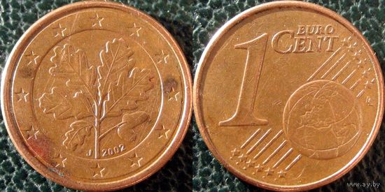 Германия, 1 евроцент 2002, минтмарка J