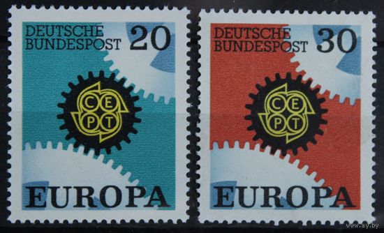 Зубчатые колеса (EUROPA), Германия, 1967 год, 2 марки