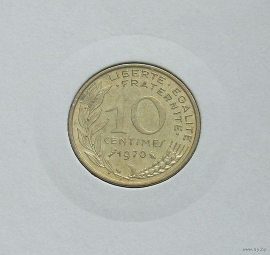 Франция 10 сантимов 1970 в холдере