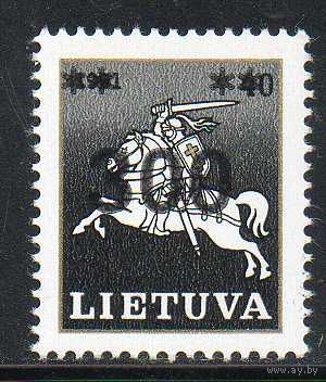 Надпечатка нового номинала на стандартной марке "Витис" Литва 1993 год серия из 1 марки