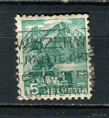 Швейцария - 1936 - Пейзажи. Гора Пилатус 5С - [Mi.298] - 1 марка. Гашеная.  (Лот 64EJ)-T2P22