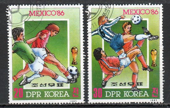 Чемпионат мира по футболу в Мексике КНДР 1986 год серия из 2-х марок (1 выпуск)