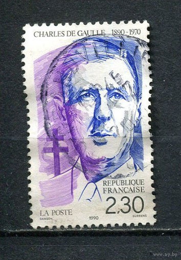 Франция - 1990 - Шарль де Голль - [Mi. 2759] - полная серия - 1 марка. Гашеная.  (Лот 51CQ)