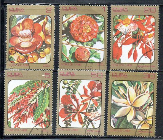Флора Цветы Куба 1984 год серия из 6 марок