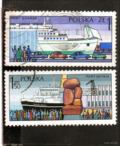 Польша.Ми-2475,2477. Порты Польши. Порт Гданьск.Порт Гдыня.Флот.Корабль.1976.