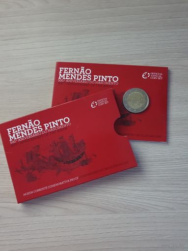 Монета Португалия 2 евро 2011 Фернан Мендиш Пинту PROOF БЛИСТЕР