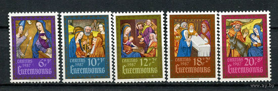 Люксембург - 1987 - Искусство. Рождество. Благотворительность - [Mi. 1185-1189] - полная серия - 5 марок. MNH.  (Лот 168AE)