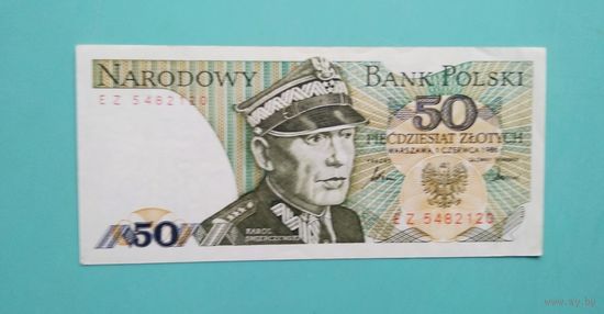 Банкнота 50 злотых Польша 1986 г.