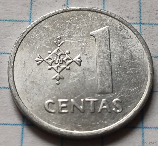 Литва 1 цент, 1991    ( 2-3-6 )