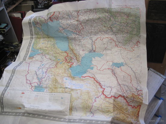 Карта Прикаспия и Причерноморья 1981 г. ВТУ Генштаба.
