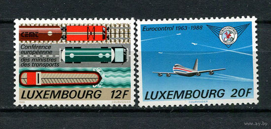 Люксембург - 1988 - Европейская конференция министров транспорта - [Mi. 1194-1195] - полная серия - 2 марки. MNH.  (Лот 169AE)