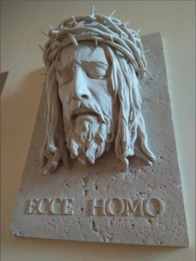 - ЛИК ИИСУСА Травертин-Ракушечник 48х33х18 см 11 кг ECCE HOMO - Истинный Человек